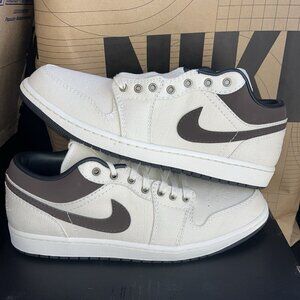NEW Nike Air Jordan 1 Low Pale Ivory Baroque Brown IB8058-110 Men Size 10.5